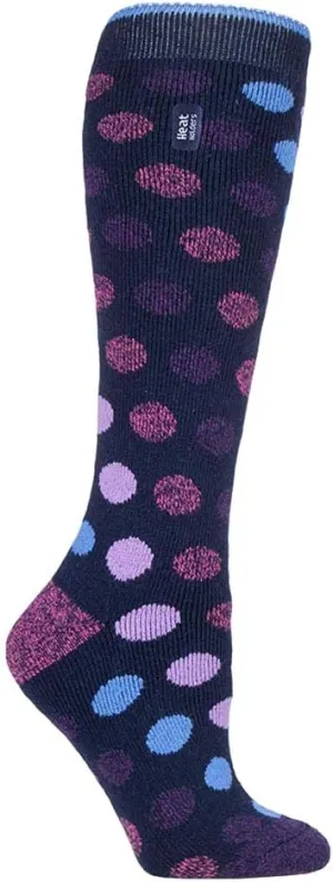 Heat Holders - Ladies Thin Extra Long Knee High Patterned Winter Thermal Socks