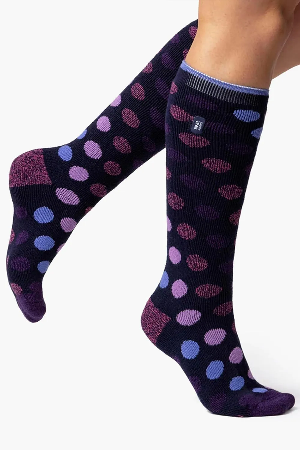 Heat Holders - Ladies Thin Extra Long Knee High Patterned Winter Thermal Socks