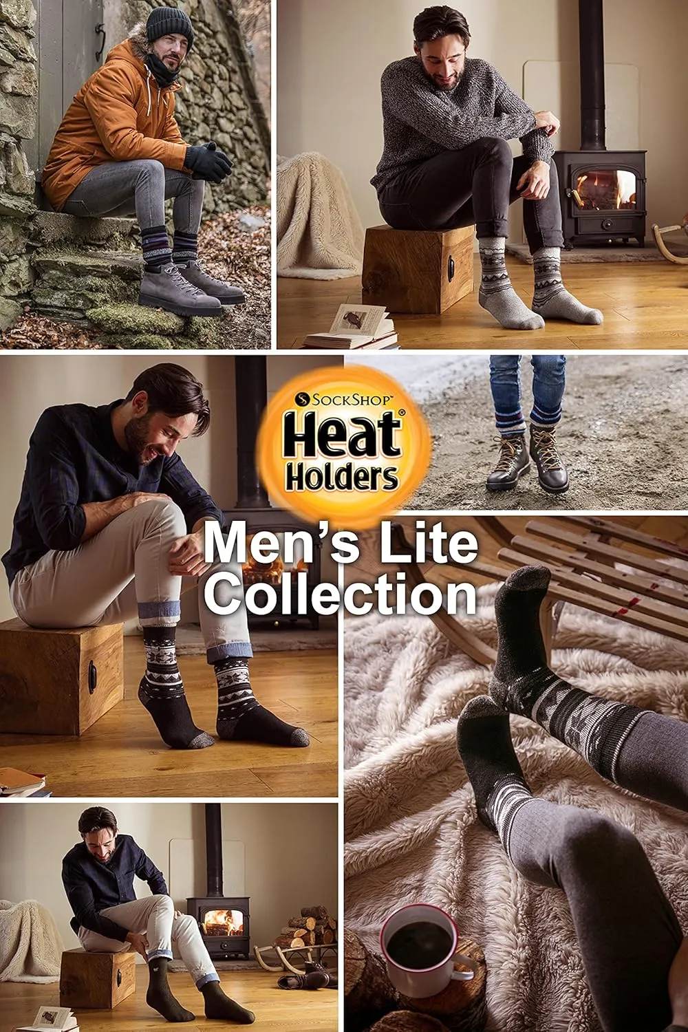 Heat Holders Lite - 3 Pairs Winter Thermal Socks for Men | Thin & Warm Socks