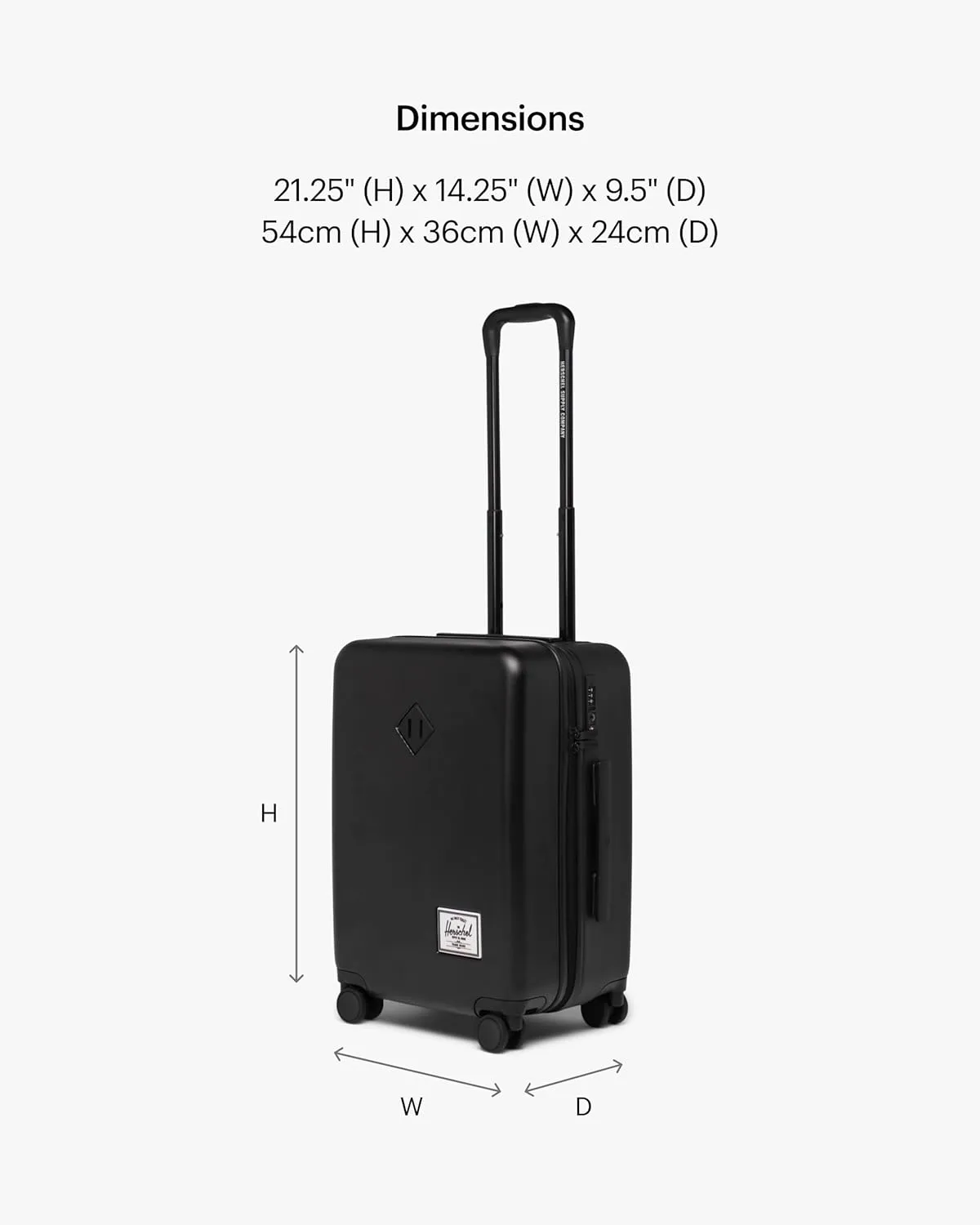 Herschel Supply Co. Heritage Hardshell Luggage, Gargoyle (Limited Edition), Carry-On 21-Inch