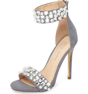 High Heel Embellished Two Lauren Stylish Piece Exclusive options Grey Sandals Gem Pearl & Sizzle Lorraine