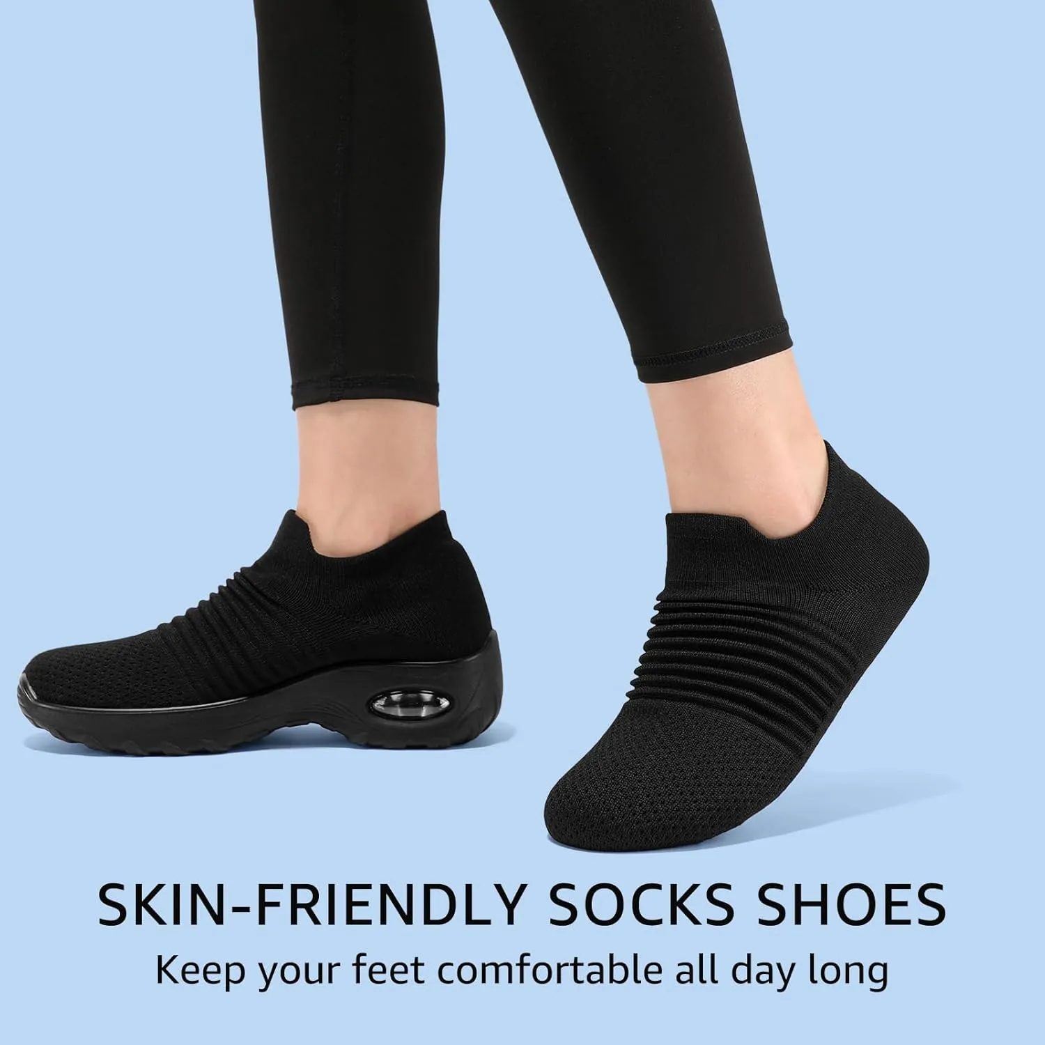 HKR Women’s Walking Shoes with Arch Support Lightweight Slip On Sneakers for Plantar Fasciitis