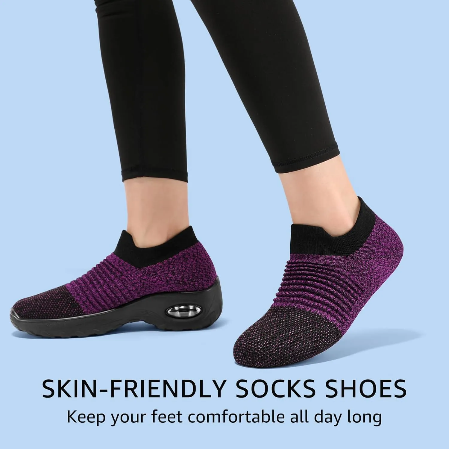 HKR Women’s Walking Shoes with Arch Support Lightweight Slip On Sneakers for Plantar Fasciitis