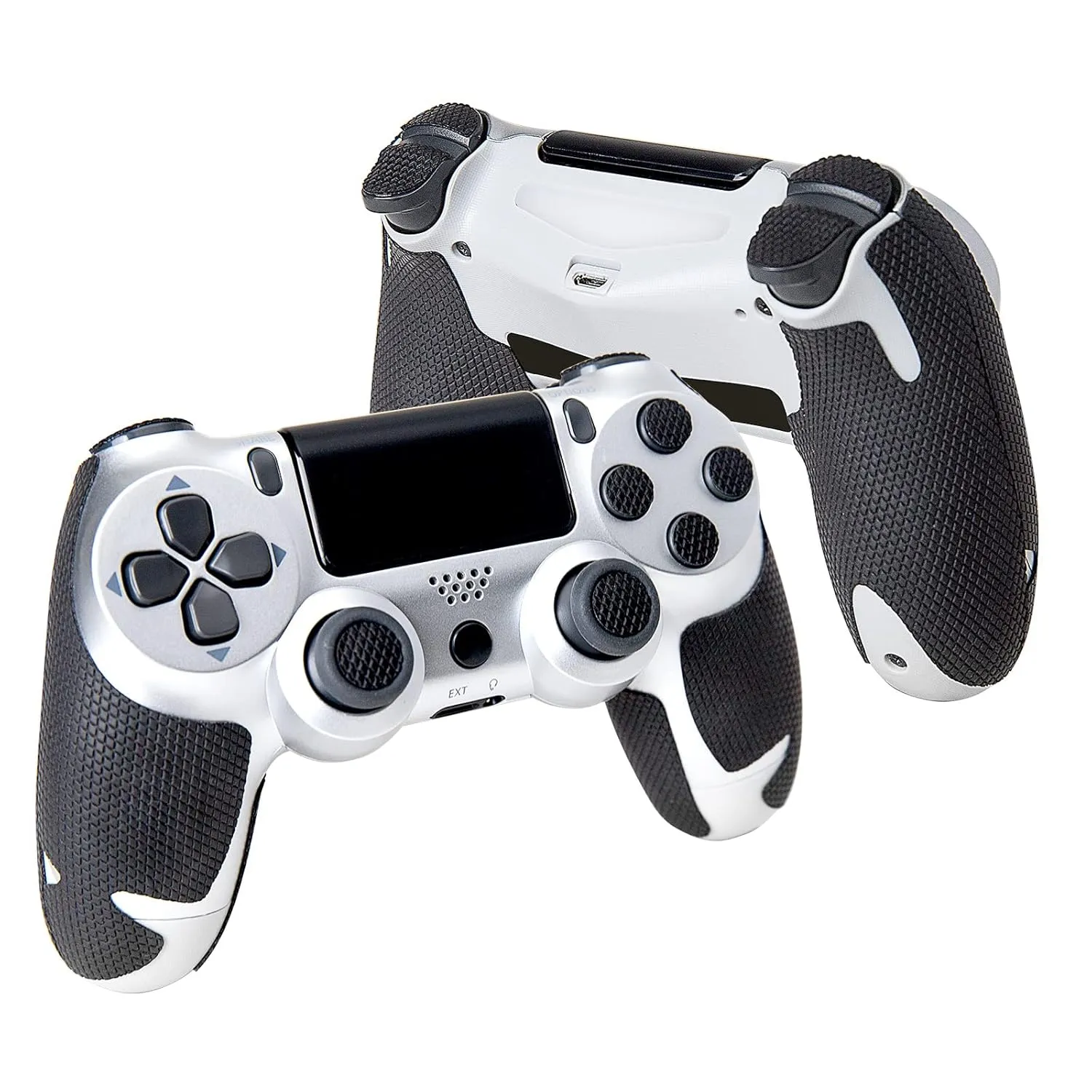 HOTLINEGAMES 2.0 Plus Controller Grip Compatible with PS4 DualShock 4 Controllers Grips Tape, Textured Soft Skin Kit, Pre-Cut, Easy to Apply, Sweat-Absorbent (for Handle Grips Buttons Triggers)