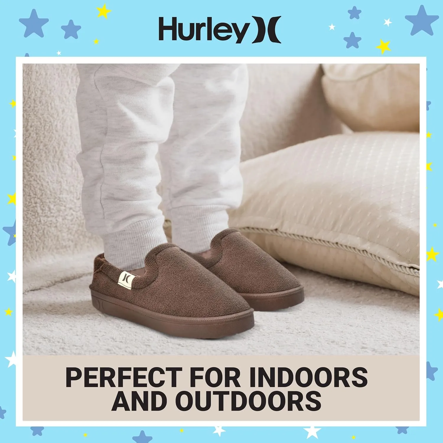 Hurley Kids Slippers Comfortable and Easy Slip-On Style for Little and Big Kids, Versatile Wear for Indoor & Outdoor Adventures, Terrie