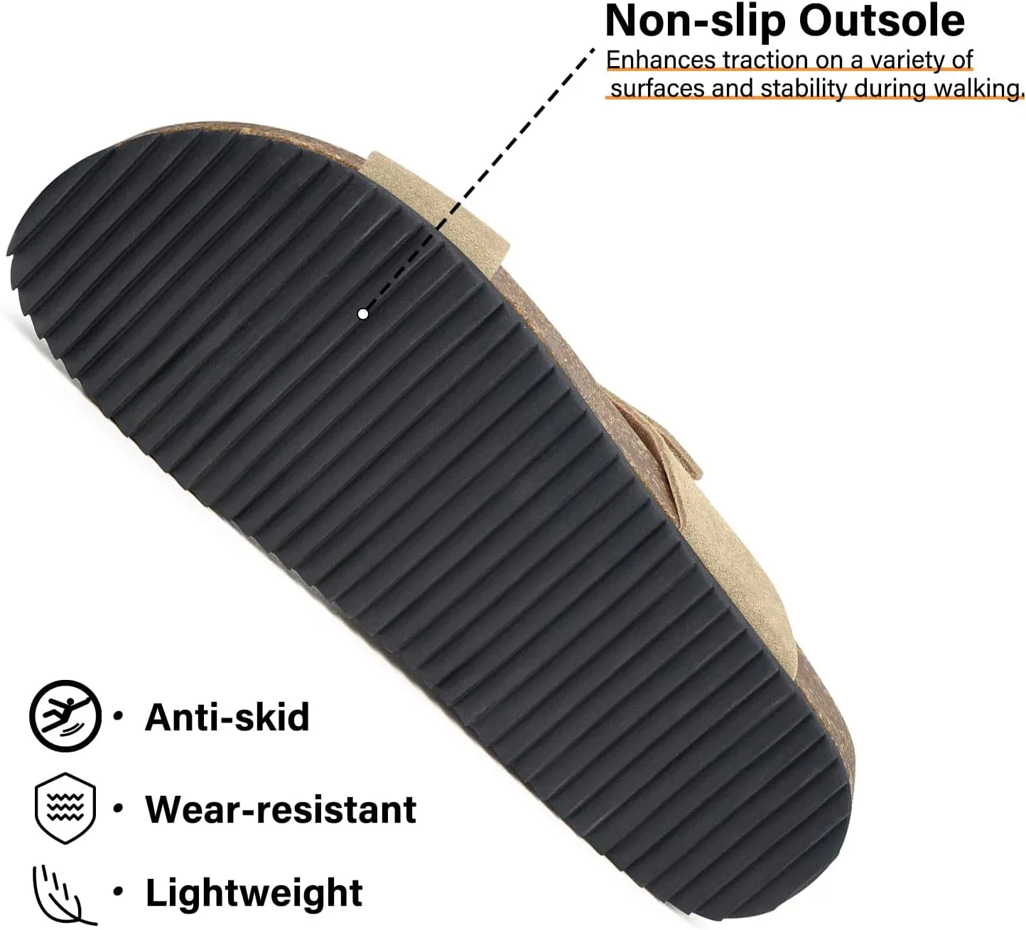 Intini Women's Cork Footbed Sandals with Arch Support Suede Leather Flat Slides Sandals Comfort Open Toe Slip On Shoes for Outdoor Summer Adjustable Buckle & Crisscross Band