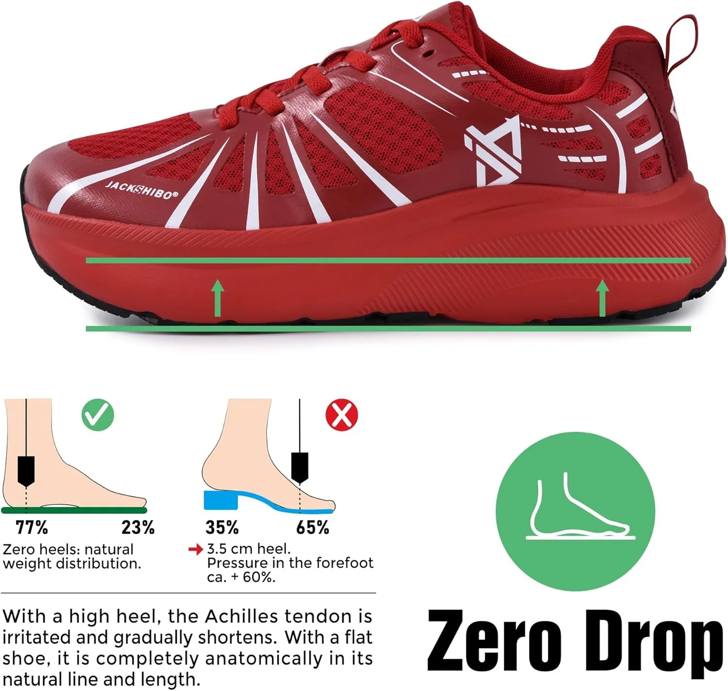 JACKSHIBO Men's Wide Toe Box Shoes Wide Width Sneakers Athletic Tennis Gym Workout Road Running Cross Training Walking Shoes Cushioned Zero Drop Platform Sneakers