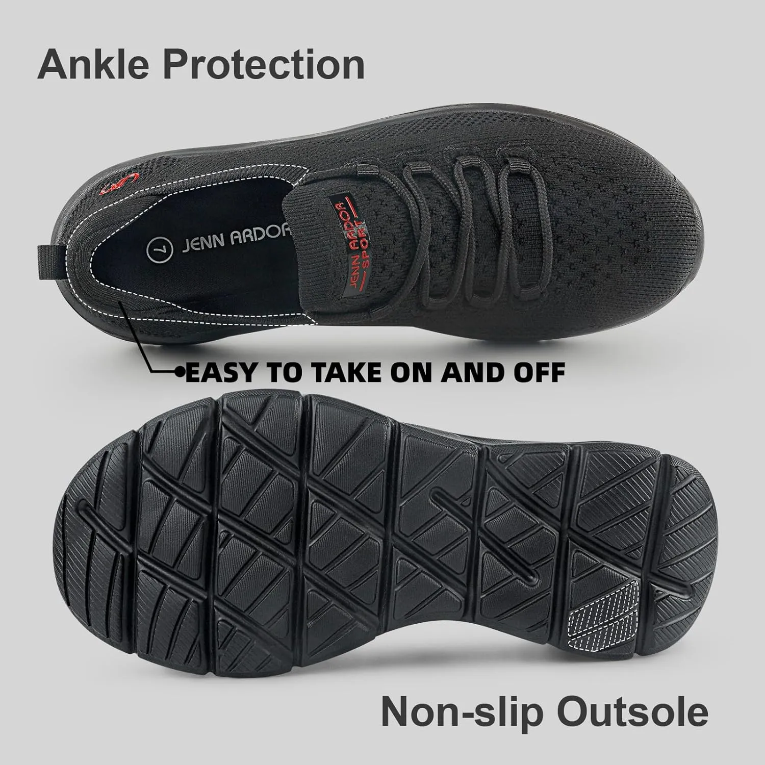 JENN ARDOR Women's Walking Shoes Athletic Slip-on Sock Sneakers Casual Active Running Lightweight Anti-Slip Elastic Tennis Sneakers