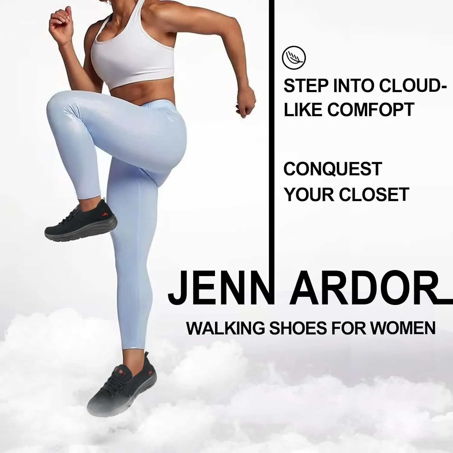 JENN ARDOR Women's Walking Shoes Athletic Slip-on Sock Sneakers Casual Active Running Lightweight Anti-Slip Elastic Tennis Sneakers