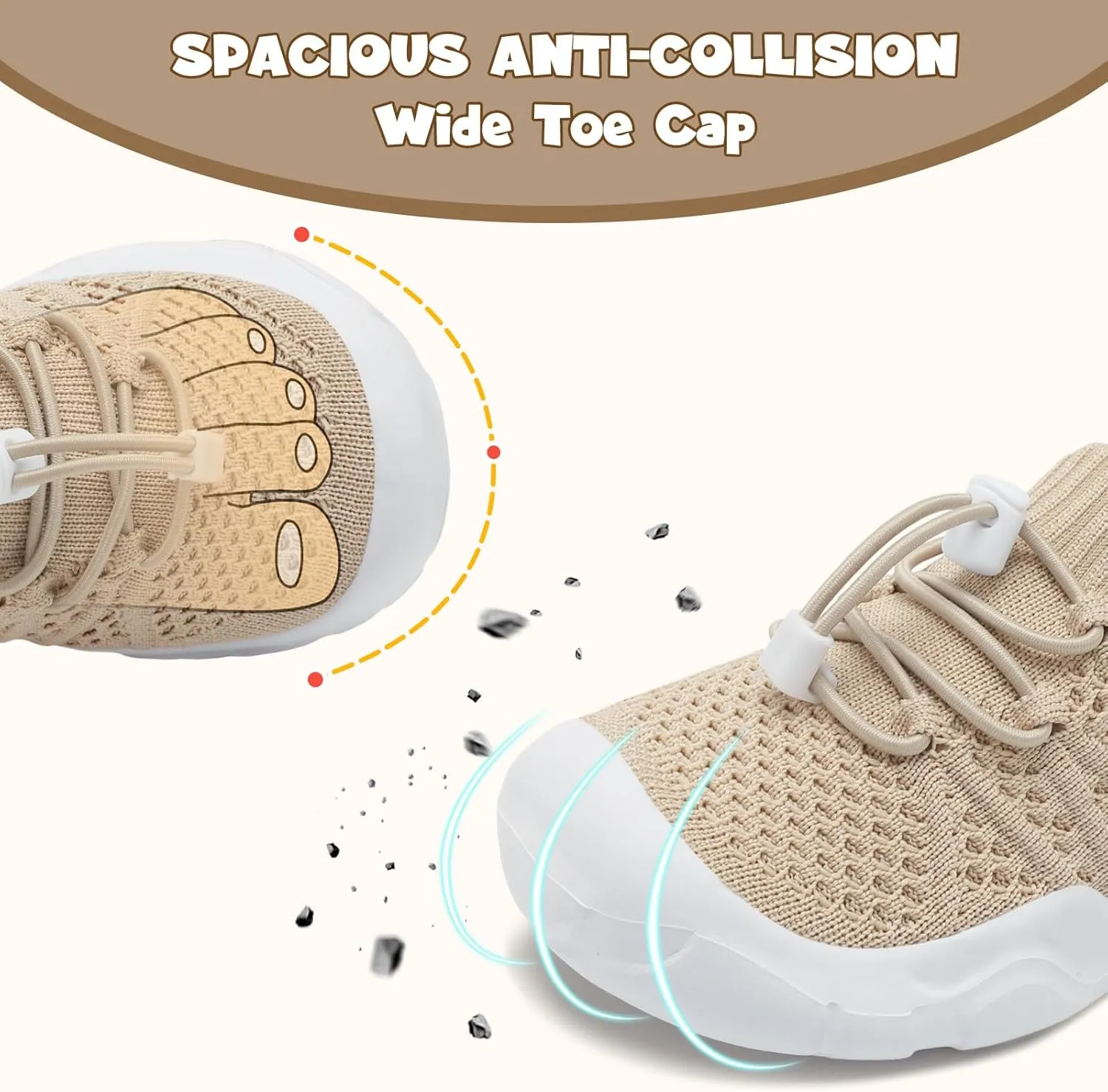 JOINFREE Toddler Shoes Boys Girls Wide Barefoot Shoes Slip On Sneakers for Toddler Kids Breathable Walking Shoes Lightweight Outdoor Tennis Shoes