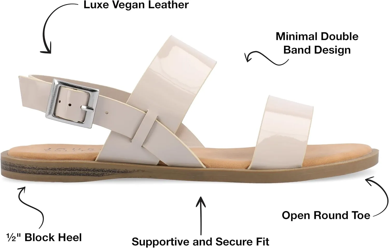 Journee Womens and Lavine Multi Strap Flat Sandals