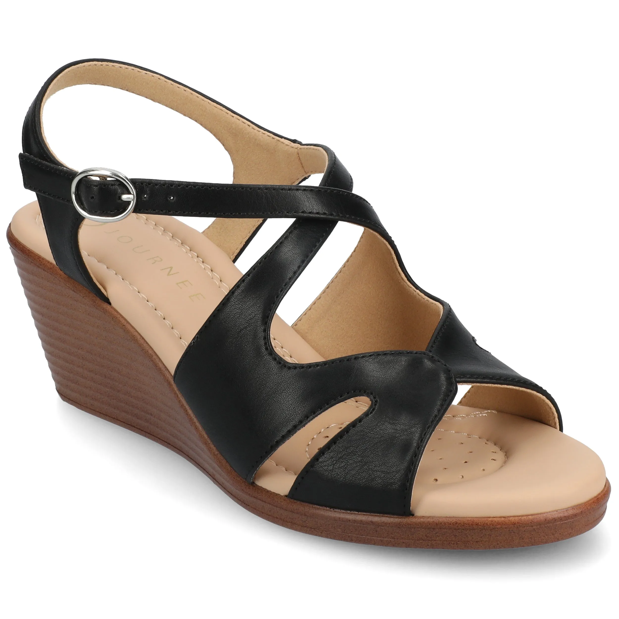 Journee Women's KedzieII Medium and Wide Width Wedge Sandals