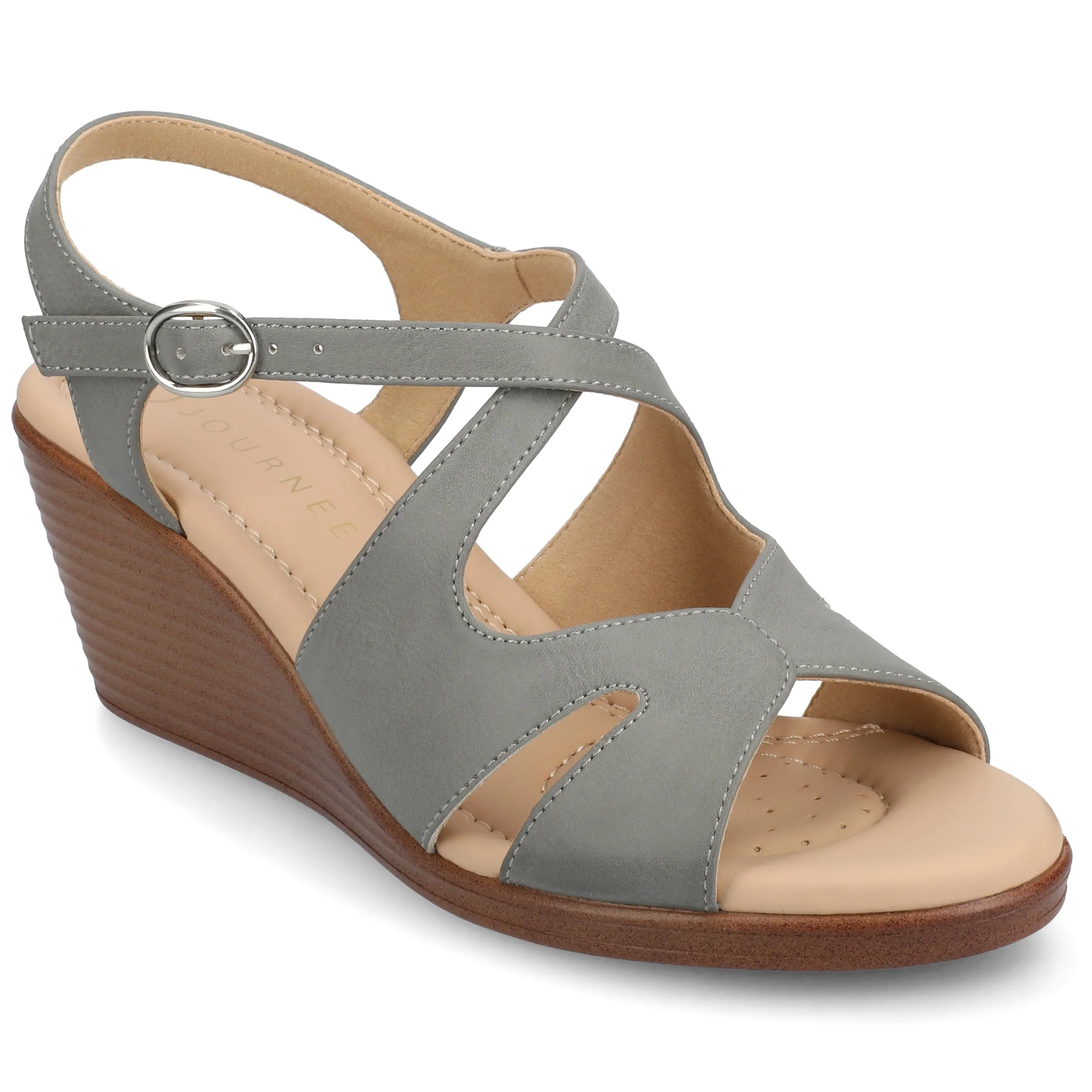 Journee Women's KedzieII Medium and Wide Width Wedge Sandals