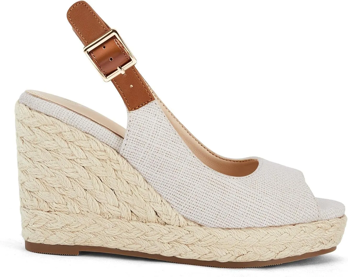 Juliet Holy Womens Ankle Strap Espadrille Wedges Round Open Toe Platform Slingback Slip on Peep Toe Sandals Comfort Summer Shoes