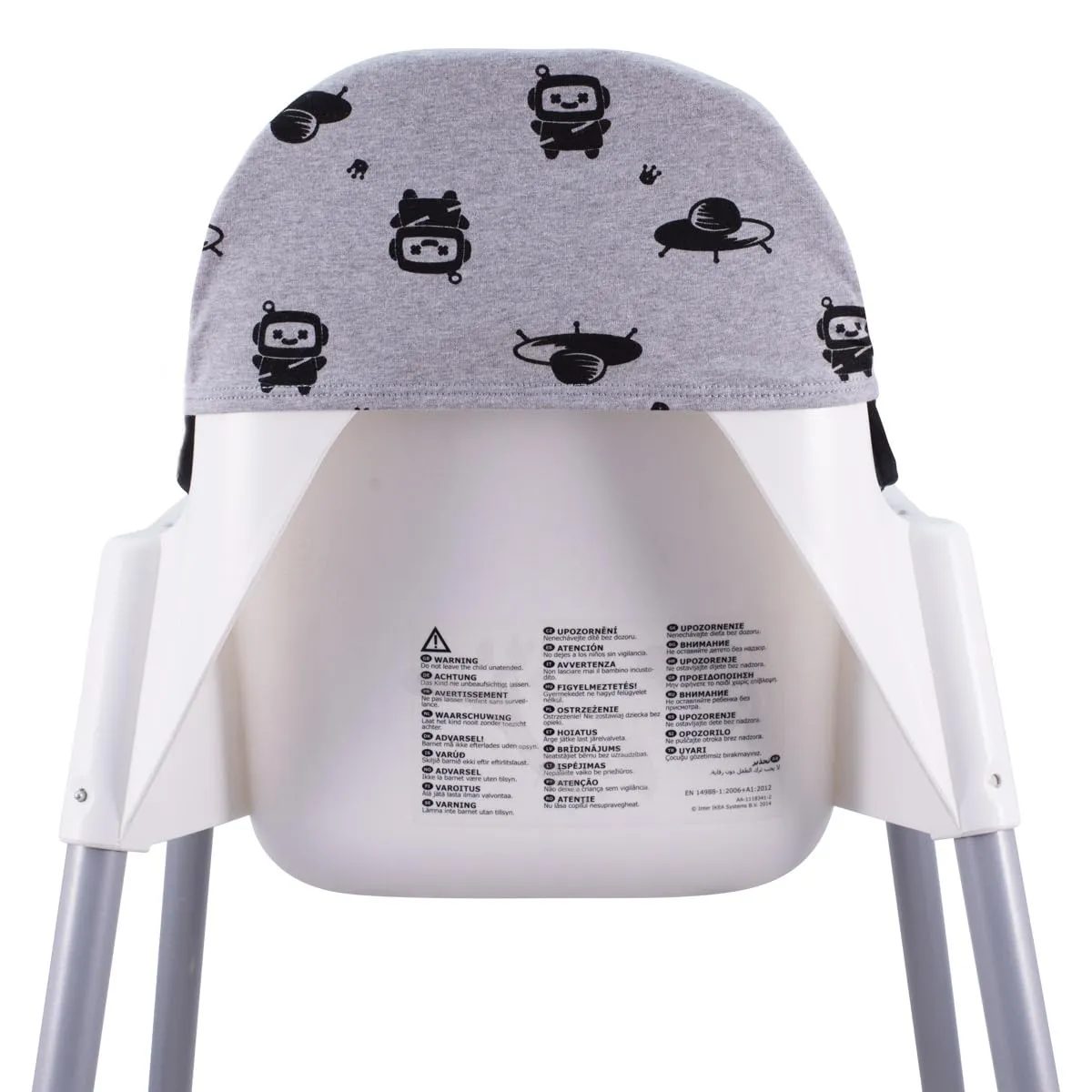 JYOKO Kids High Chair Cushion Compatible with IKEA Antilop 100% Cotton   Foam   3D Air Confort Made (Robot Space)