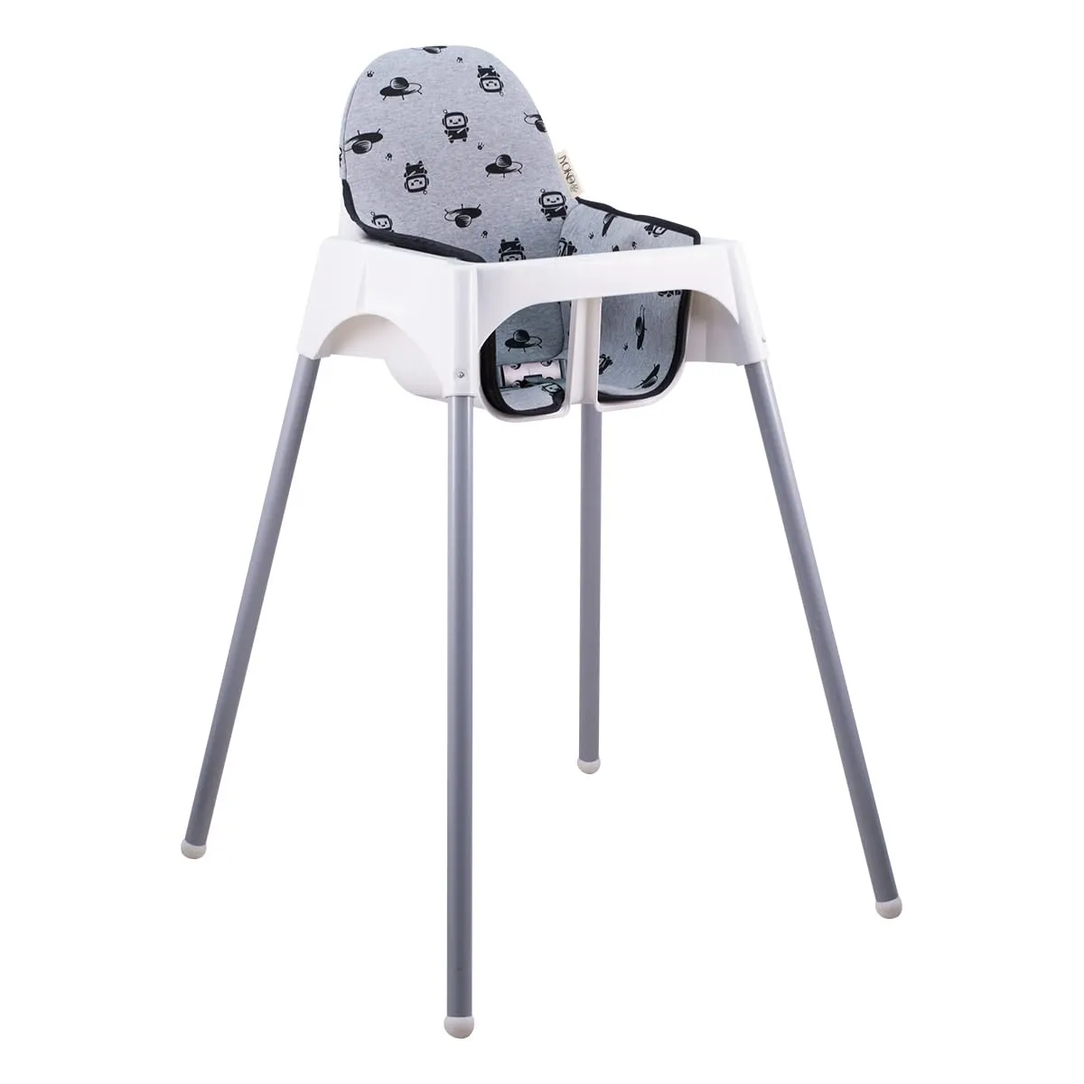 JYOKO Kids High Chair Cushion Compatible with IKEA Antilop 100% Cotton   Foam   3D Air Confort Made (Robot Space)