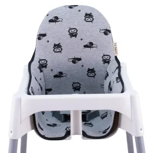 JYOKO Kids High Chair Cushion Compatible with IKEA Antilop 100% Cotton   Foam   3D Air Confort Made (Robot Space)