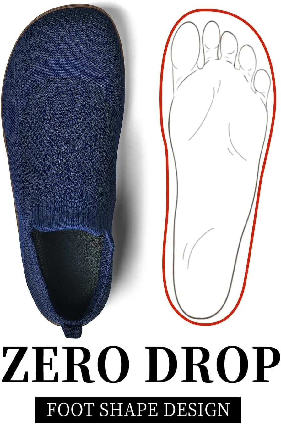 KBZone Womens Slip on Minimalist Barefoot Sock Shoes for Women Comfortable Foot Shape Walking Shoes