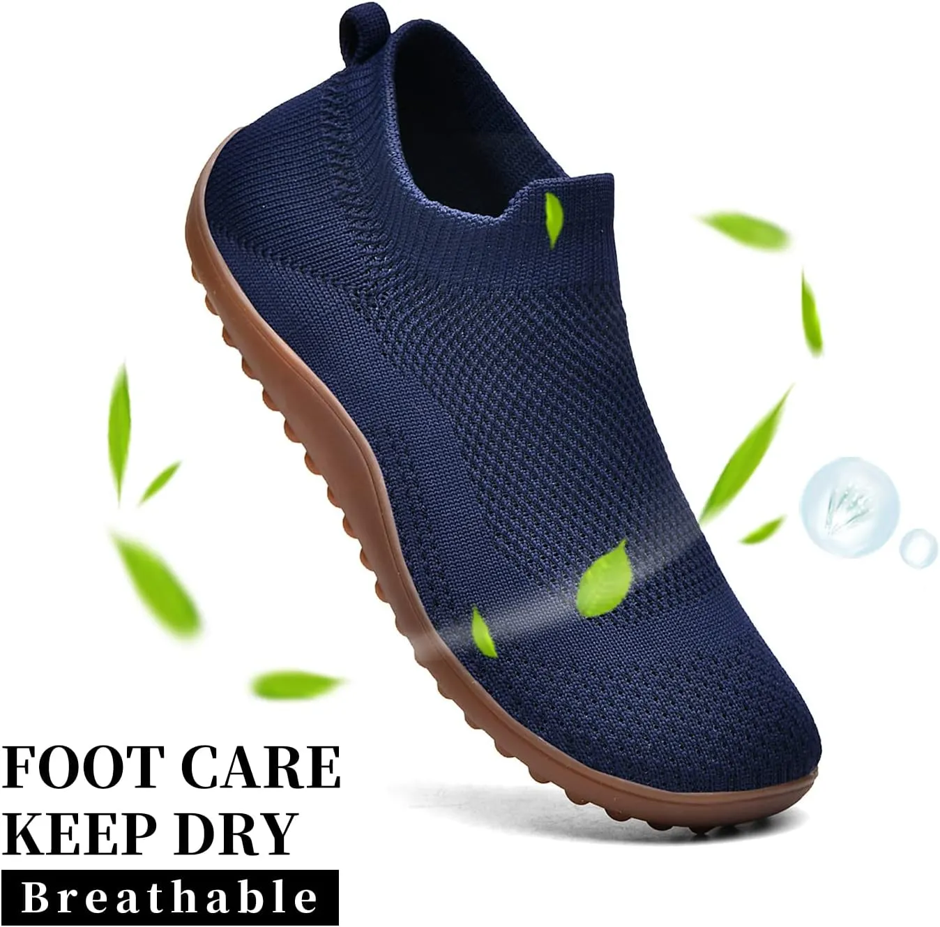 KBZone Womens Slip on Minimalist Barefoot Sock Shoes for Women Comfortable Foot Shape Walking Shoes