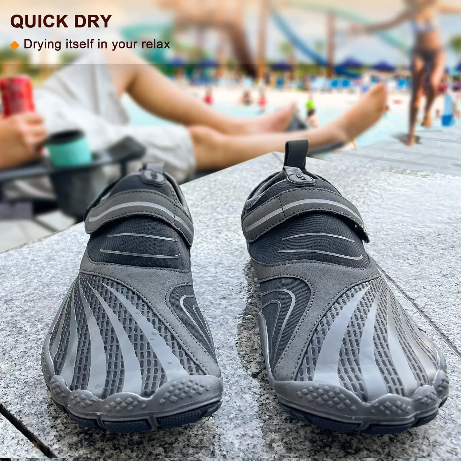 KEMISANT Mens Water Shoes, Unisex Barefoot Aqua Shoes for Men Women Beach Swimming Water Sport Shoes