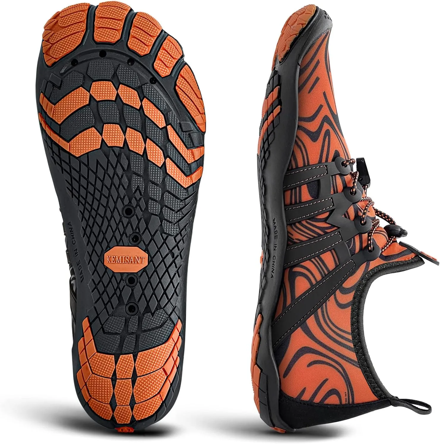 KEMISANT Mens Water Shoes, Unisex Barefoot Aqua Shoes for Men Women Beach Swimming Water Sport Shoes