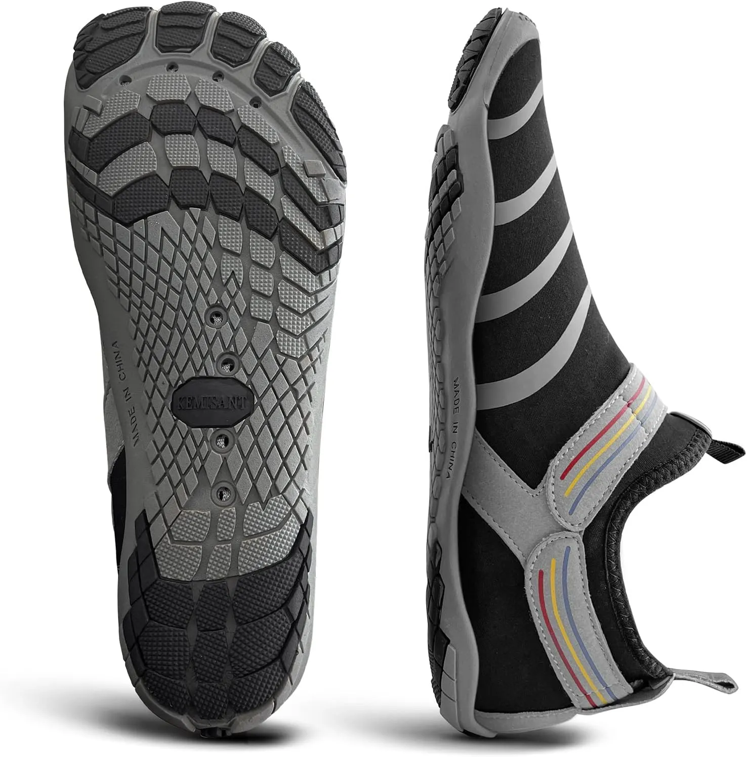 KEMISANT Mens Water Shoes, Unisex Barefoot Aqua Shoes for Men Women Beach Swimming Water Sport Shoes