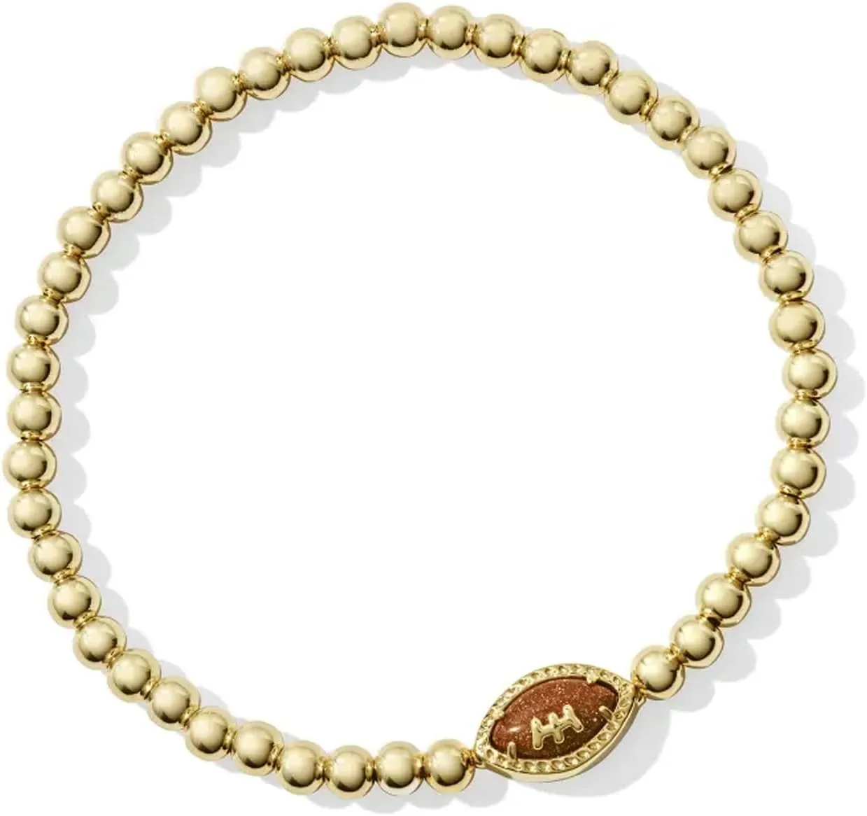 Kendra Scott Football Stretch Bracelet, 14k Gold Plated Brass, Goldstone, Fashion Jewelry for Women
