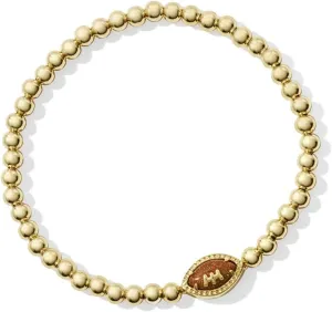 Kendra Scott Football Stretch Bracelet, 14k Gold Plated Brass, Goldstone, Fashion Jewelry for Women