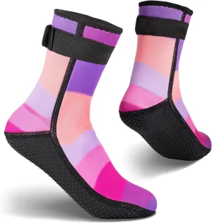 Kids Water Socks, Anti-Slip Quick-Dry Barefoot Beach Sand Neoprene Boots 3mm for Toddler & Children, Protective Aqua Shoes for Pool, Ocean, Beach, Swimming, Surfing