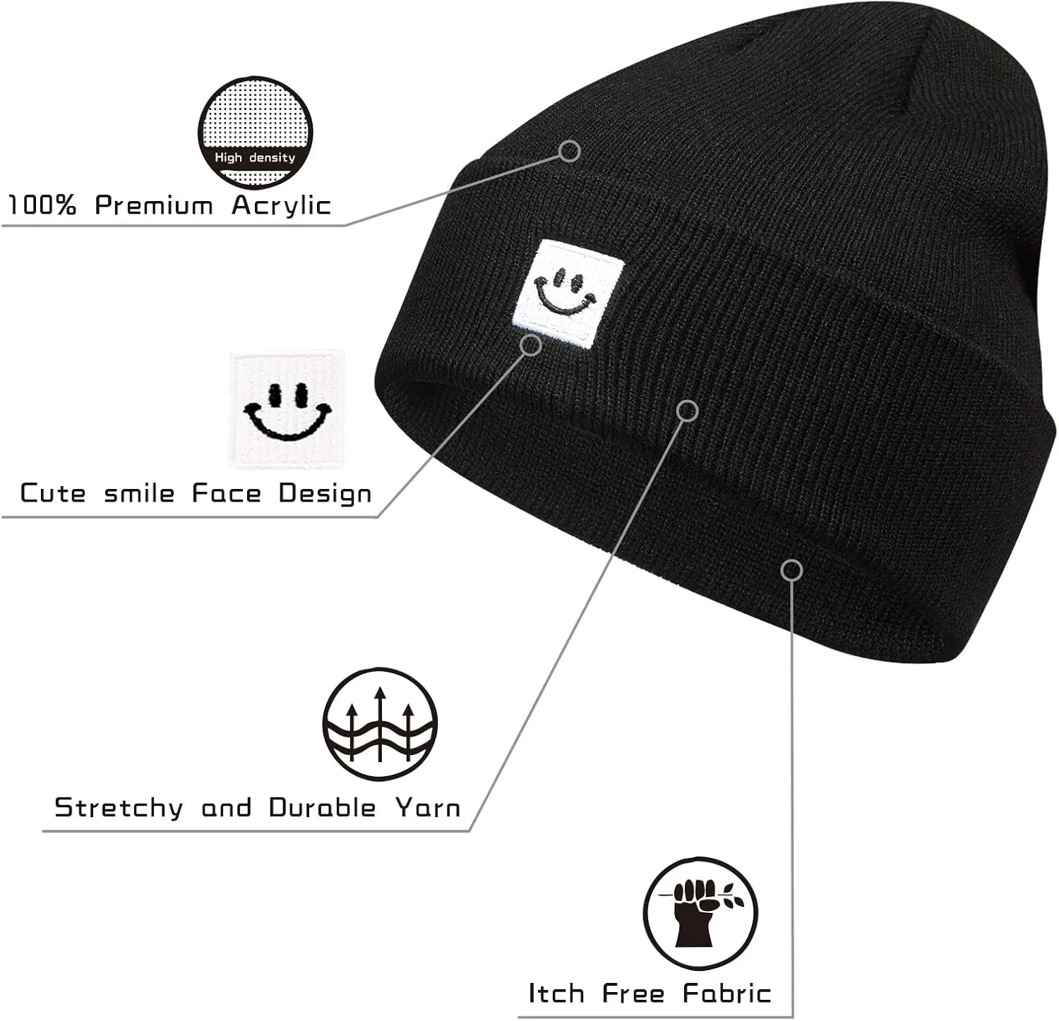 Knit Beanie Hat for Men/Women 2Pack