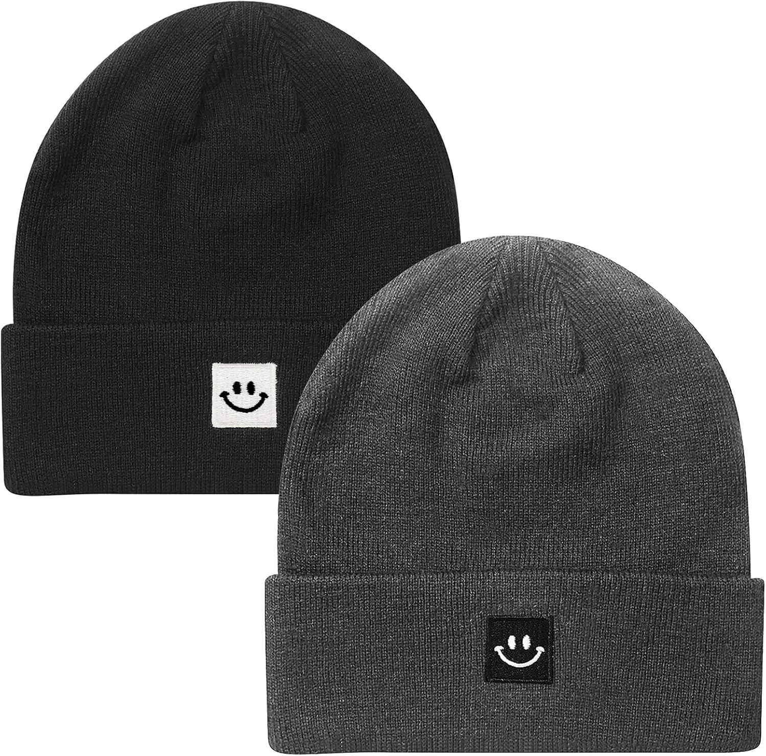 Knit Beanie Hat for Men/Women 2Pack