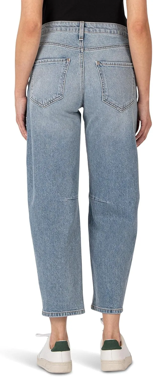 KUT from the Kloth Women's Ashley High-Rise Slouchy Barrel Straight Leg in Decency