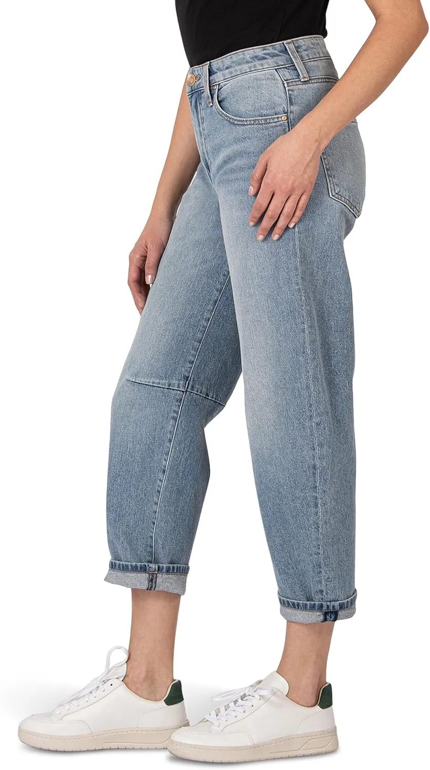 KUT from the Kloth Women's Ashley High-Rise Slouchy Barrel Straight Leg in Decency