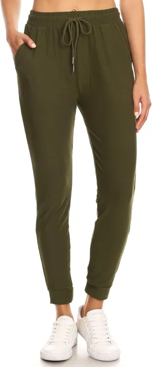 LA12ST Jogger Pants for Women Womens Sweatpants Drawstring Pockets Soft Workout Yoga Lightweight Lounge Pants