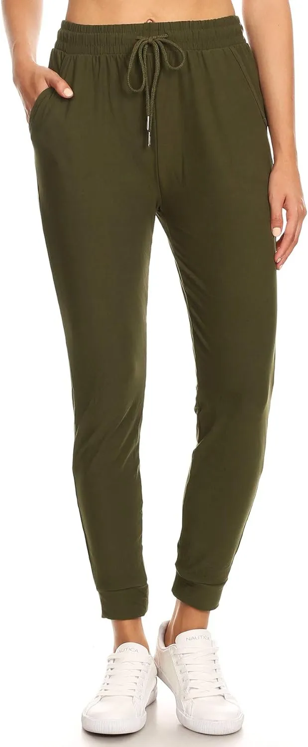 LA12ST Jogger Pants for Women Womens Sweatpants Drawstring Pockets Soft Workout Yoga Lightweight Lounge Pants