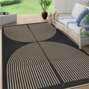 Lahome Modern Rainbow Easy Jute Rug, 6x9 Area Rugs for Living Room Outdoor Patio Washable Indoor Outdoor Dining Room Carpet, Farmhouse Large Non Slip Carpet for Bedromm Backyard Office