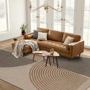 Lahome Modern Rainbow Outdoor Easy Jute Rug, Area Rugs 9x12 Living Room Patio Rug Large Farmhouse Indoor Outdoor Rugs, Contemporary Non Slip Dining Room Rugs for Under Table Sunroom