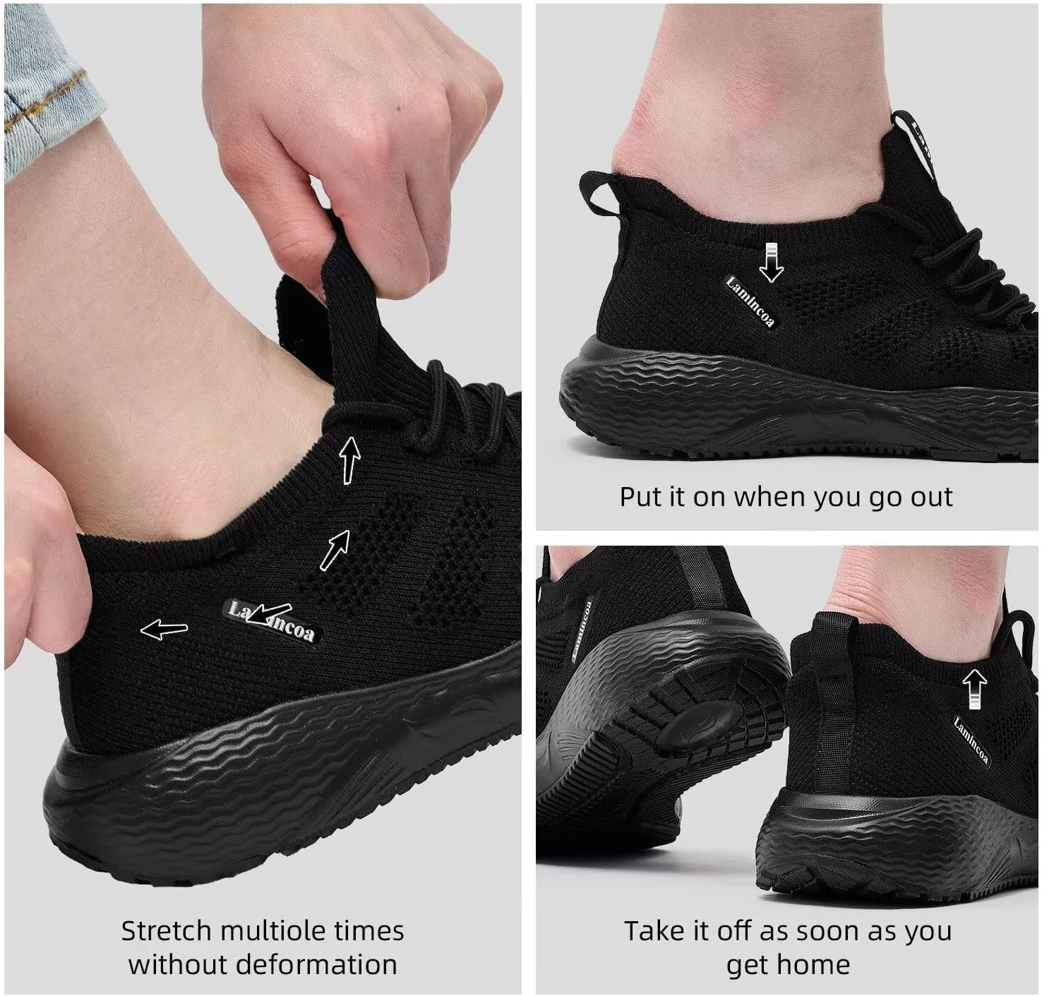 Lamincoa Women's Walking Running Sneakers Slip on Tennis Shoes Casual Athltic Gym Workout Sneakers