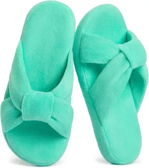 LazyStep Women's Crossband House Slippers, Open Toe House Shoes, Slip on Slides Indoor Outdoor