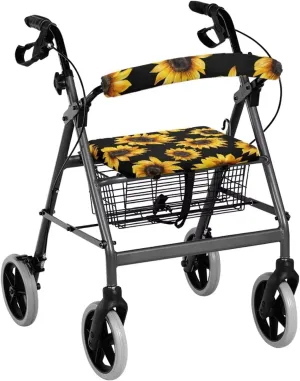 LedBack Sunflower Walker Cover for Seniors Walker Seat Cushion Walkers for Seniors Accessories Seat Covers Walker & Rollator Seat & Roller Bar Covers