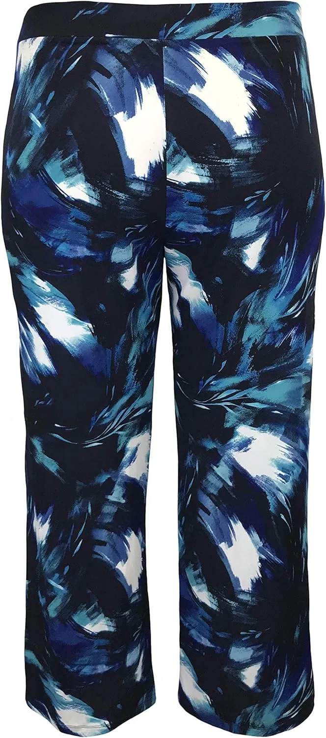 LEEBE Women and Plus Size Pull On ITY Knit Straight Wide Leg Pant (Small-5X)