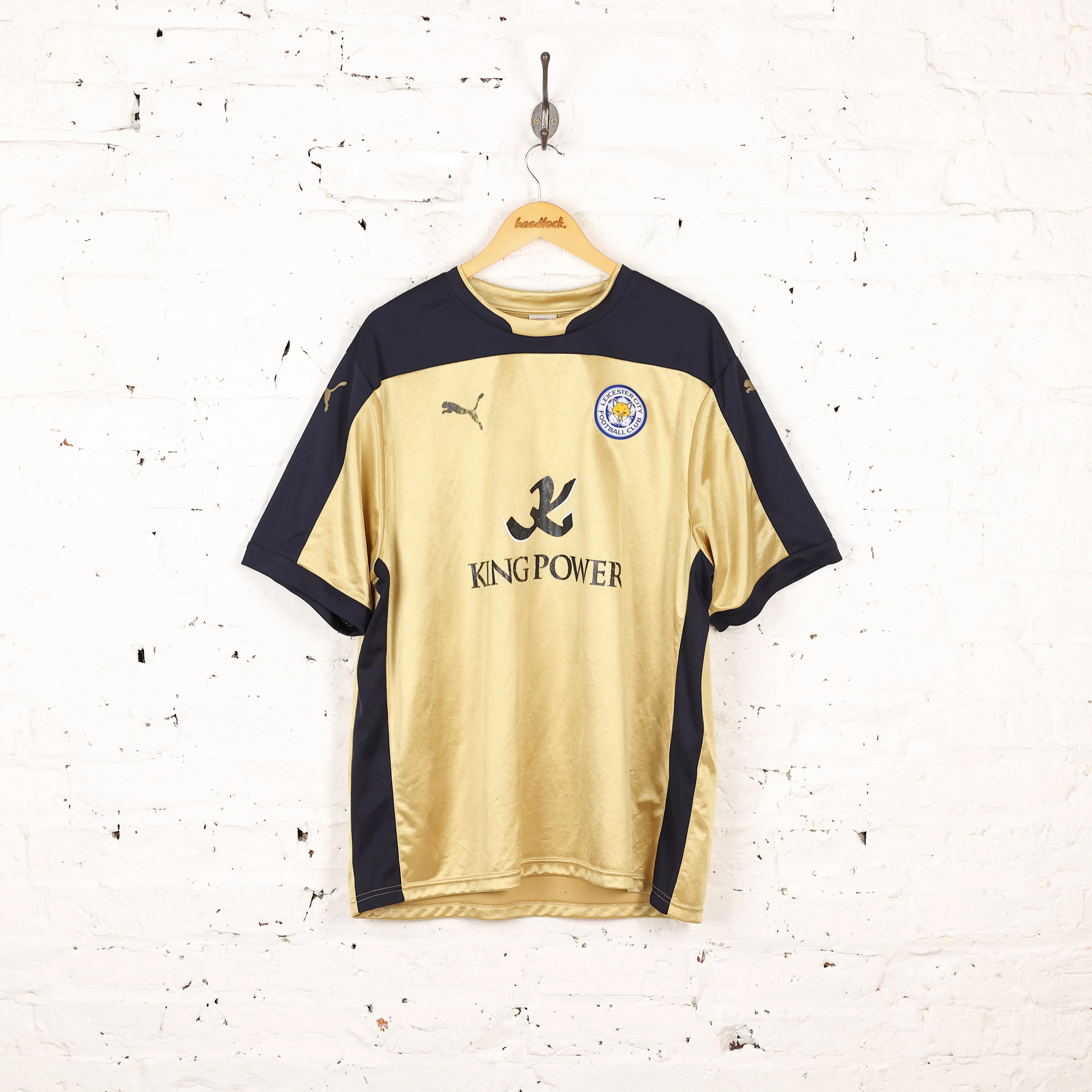 Leicester City Puma 2014 Cambiasso Away Football Shirt - Gold - XXXL