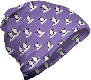Lunarable Unisex Beanie, Funny Penguins on Icebergs, Hiking Outdoors