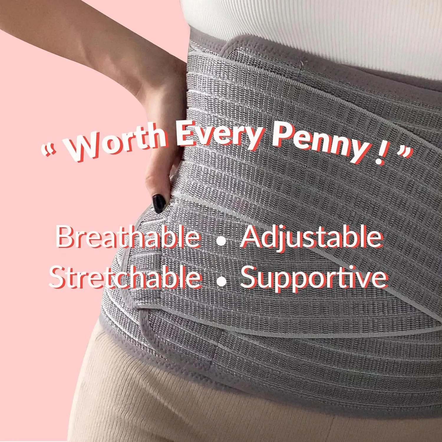 Mamaway Postpartum Belly Band, C-section Belly Binder, Girdle for Postnatal, Adjustable Belly Wrap, Abdominal Support, Back Pain Relief (Polyester Made with Bamboo Charcoal Fiber)