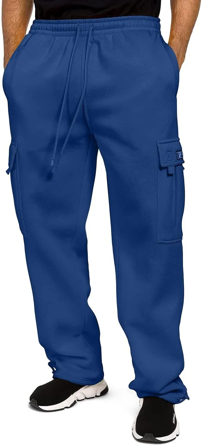 Men Cargo Combat Work Pant Gym Running Jogger Plain Stretch Sweat Pants Loose Linen Track Lounge Pants