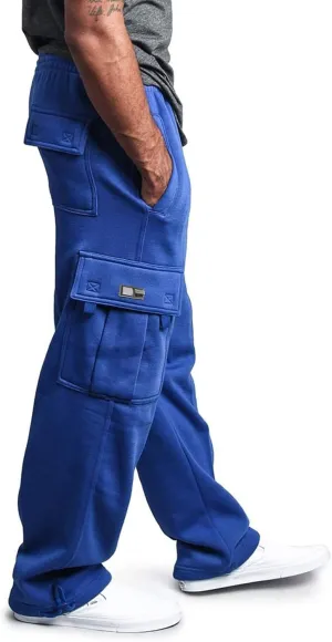 Men Cargo Combat Work Pant Gym Running Jogger Plain Stretch Sweat Pants Loose Linen Track Lounge Pants