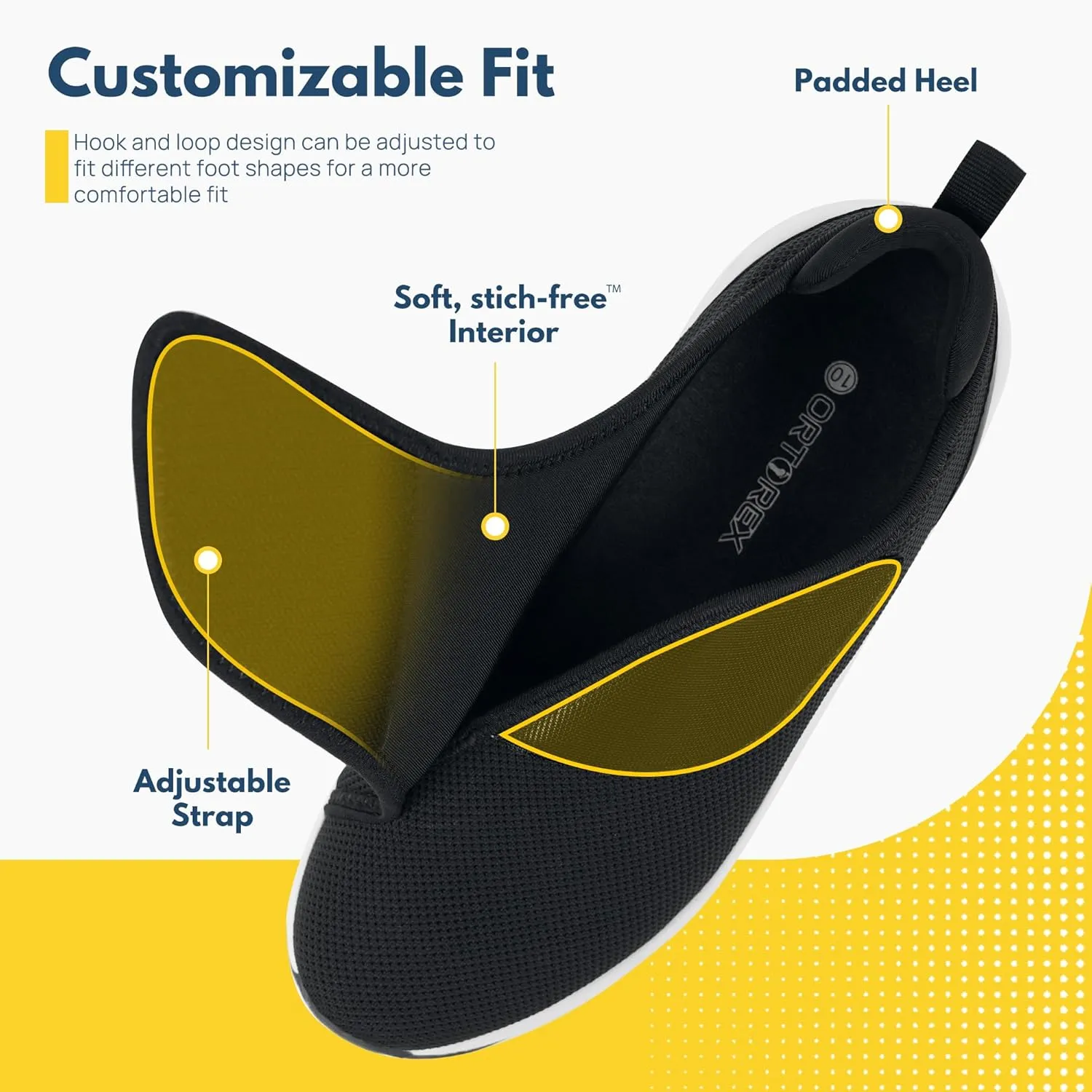 Men Orthopedic Diabetic Walking Shoes Edema Shoes for Swollen Feet