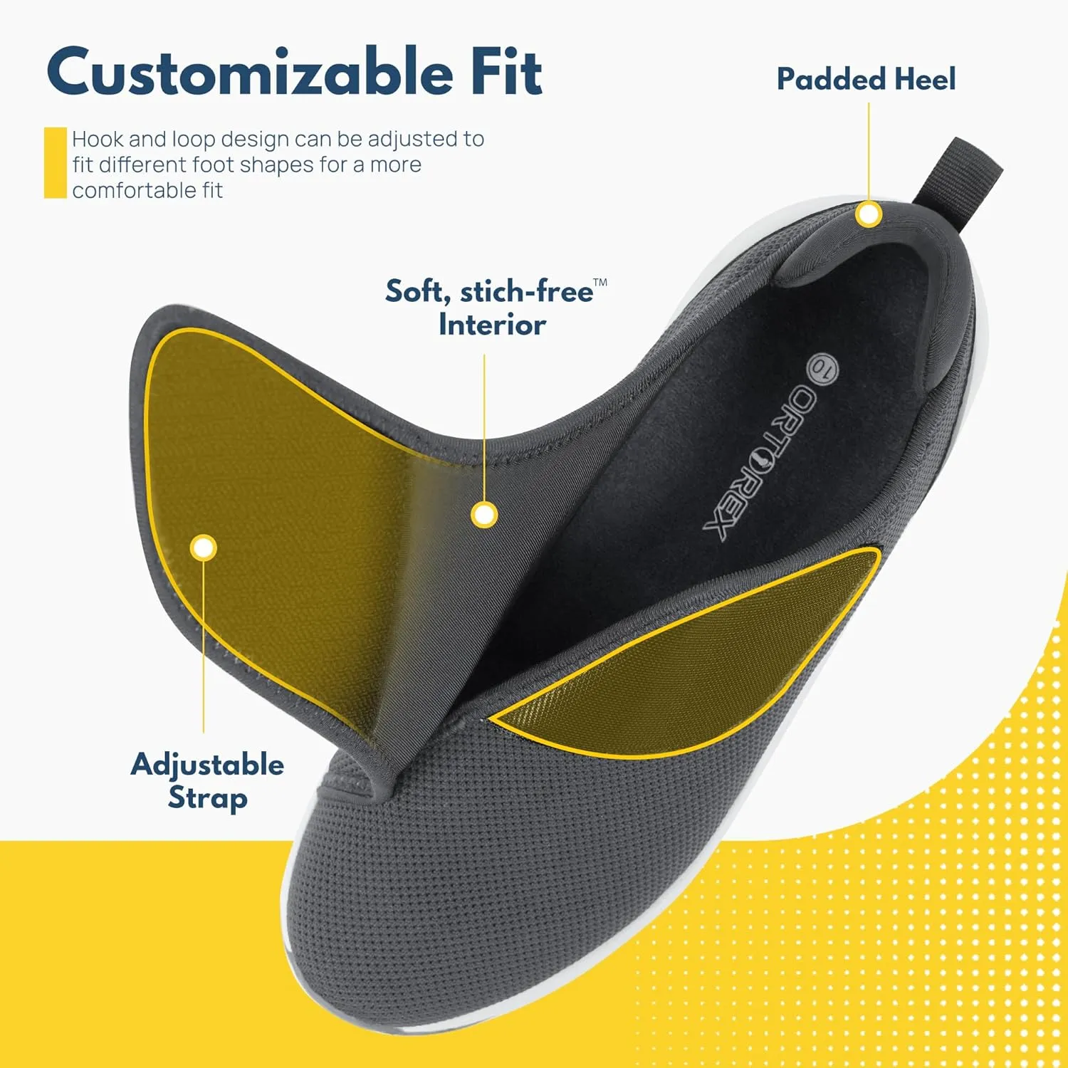Men Orthopedic Diabetic Walking Shoes Edema Shoes for Swollen Feet