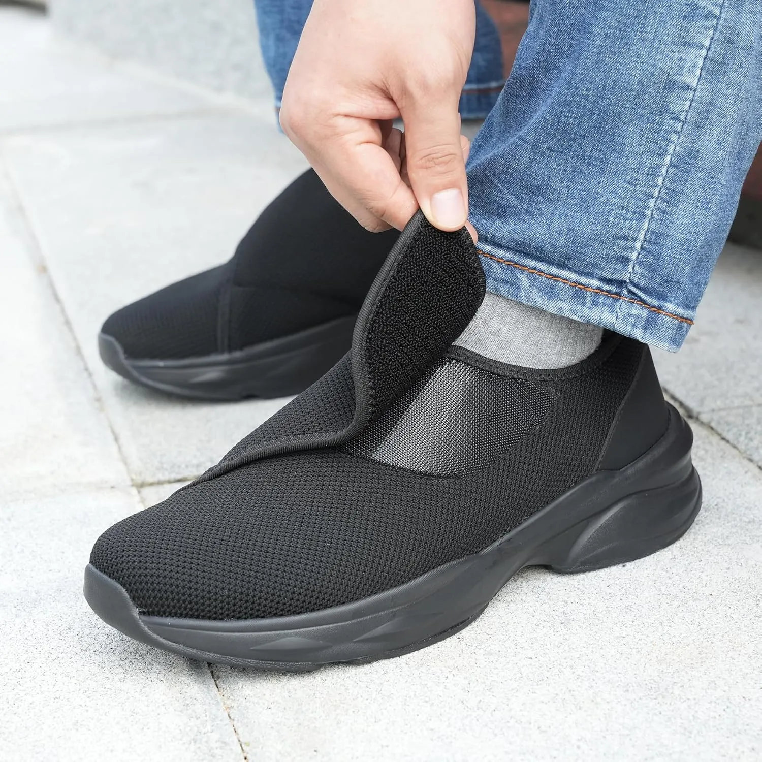 Men Orthopedic Diabetic Walking Shoes Edema Shoes for Swollen Feet