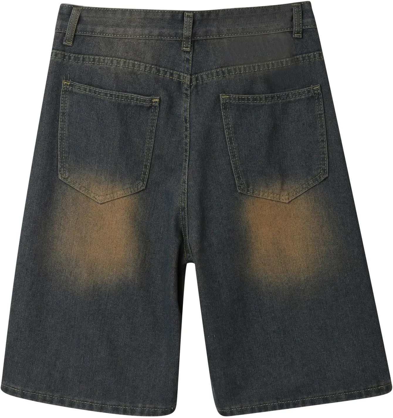 Mens Baggy Denim Jorts Y2K Loose Hip Hop Jean Shorts Casual Summer Long Jeans Streetwear